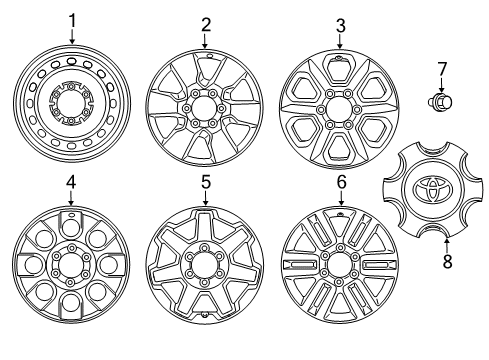 2019 Toyota 4Runner Wheels Wheel, Alloy Diagram for 42611-35581