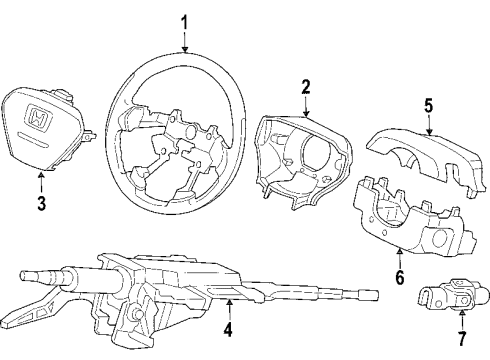 2008 Honda Element Steering Column & Wheel, Steering Gear & Linkage Column Assembly, Steering Diagram for 53200-SCV-A01