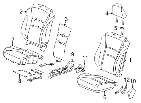 2013 Honda Accord Heated Seats Pad, Right Front Seat Cushion Diagram for 81137-T3L-A21