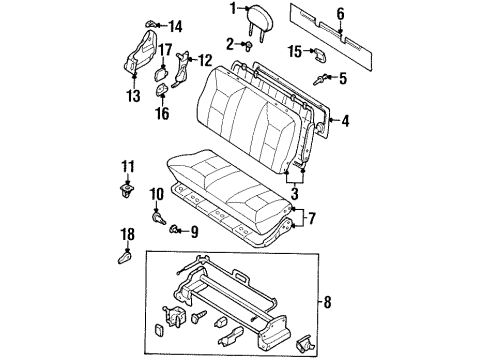 1996 Nissan Quest Rear Seat Components Cushion Assy-Rear Seat Diagram for 89300-6B223