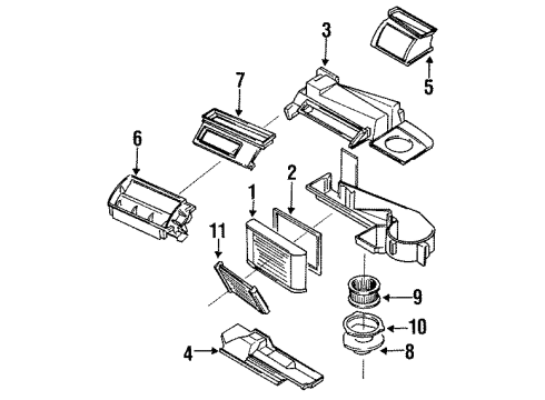 1997 Oldsmobile Cutlass Supreme Blower Motor & Fan Resistor Diagram for 89018413