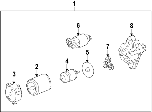 2009 Toyota Venza Starter Starter Diagram for 28100-0A011-84