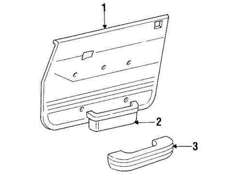 1990 Toyota Land Cruiser Interior Trim - Front Door ARMREST Assembly, Rear Doo Diagram for 74250-20010-46