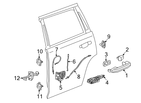 2017 Chevrolet Tahoe Rear Door Lock Knob Diagram for 23431480