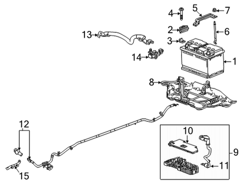 2022 Chevrolet Corvette Battery Negative Cable Diagram for 84737991