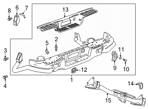 2022 Chevrolet Colorado Bumper & Components, Trailer Hitch Components Bumper Diagram for 84886872