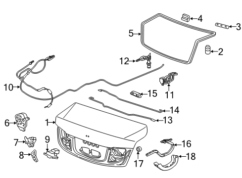 2013 Acura ILX Trunk Switch Assembly, Trunk Opener (Sub) Diagram for 74811-TA1-003