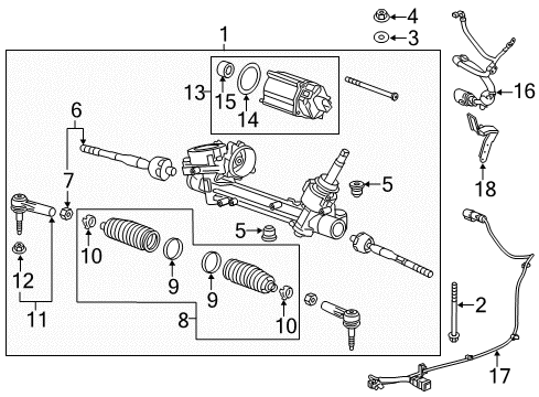 2019 Buick Cascada Steering Column & Wheel, Steering Gear & Linkage Motor Assembly Seal Diagram for 20793634