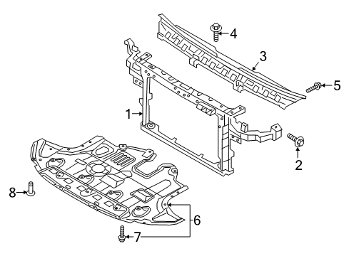 2020 Kia Niro Radiator Support Carrier Assembly-Front End Diagram for 64101G5000