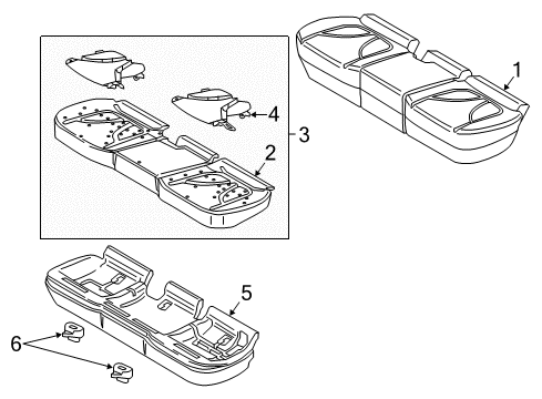 2016 Lincoln MKX Rear Seat Components Seat Cushion Pad Diagram for FA1Z-5863840-E