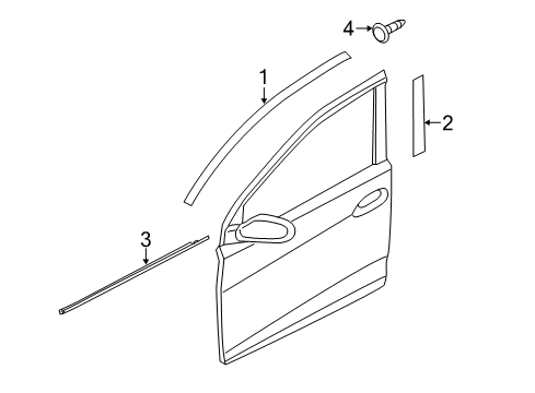 2011 Hyundai Elantra Exterior Trim - Front Door Weatherstrip Assembly-Front Door Belt Outside RH Diagram for 82220-3X000
