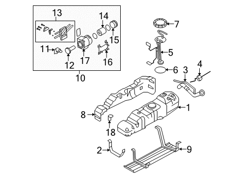 2010 Ford F-350 Super Duty Fuel System Components Fuel Pump Diagram for 8C3Z-9275-W