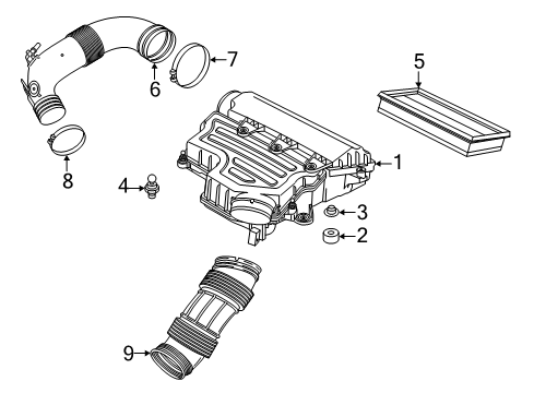 2021 Fiat 500X Filters Clamp-Air Cleaner Duct Diagram for 6106529AA