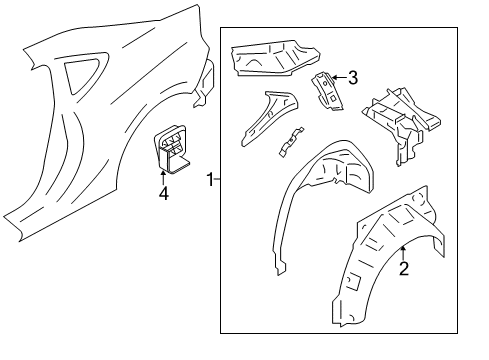 2014 Scion FR-S Inner Structure - Quarter Panel Reinforcement Diagram for SU003-01286