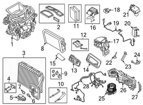 2021 BMW X6 Automatic Temperature Controls Installation Kit, Heat Exchanger Diagram for 64119361711