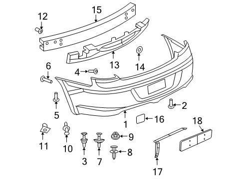 2008 Chrysler Sebring Rear Bumper Pin-Push Diagram for 4806240AB