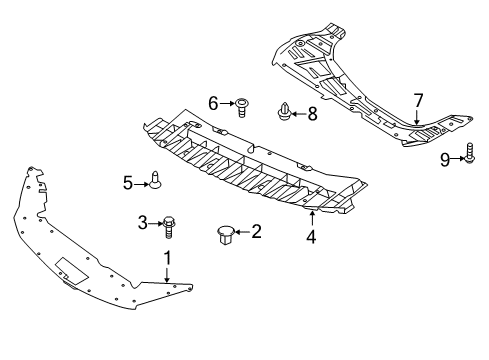 2014 Nissan Sentra Splash Shields Cover-Front Under Diagram for 75892-3SH0A