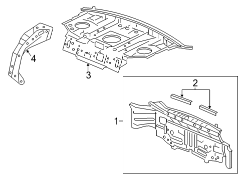 2015 Honda Accord Rear Body Shelf, RR. Parcel Diagram for 66500-T3L-A10ZZ