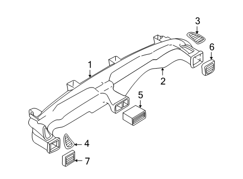 2004 Hyundai Accent Ducts Hose Assembly-Side DEFROSTER, LH Diagram for 97380-25000