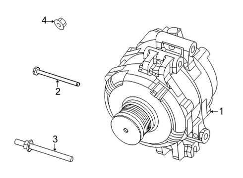 2022 Ram 1500 Alternator Screw-Hex FLANGE Head Diagram for 6512758AA
