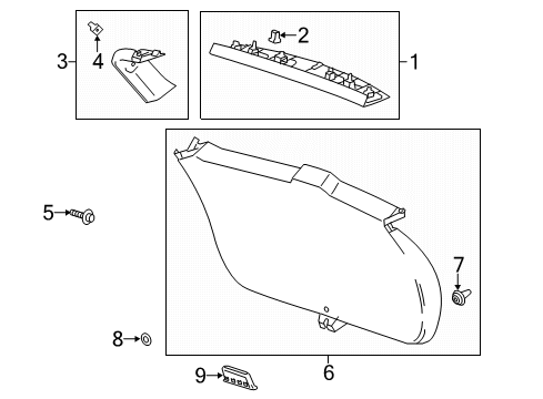 2018 Buick Encore Interior Trim - Lift Gate Side Gate Trim Diagram for 95286021