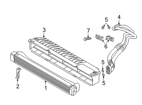 2002 BMW M3 Engine Oil Cooler Oil Cooler Rackside Diagram for 17212229744