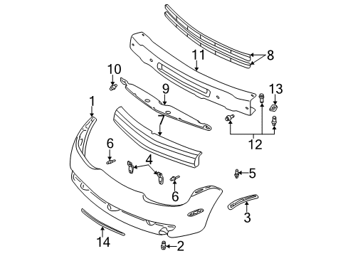 2000 Dodge Neon Front Bumper Rivet-Blind Diagram for 6034944