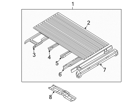 2003 Nissan Frontier Pick Up Box - Floor Panel-Floor, Center Diagram for 93512-70G30