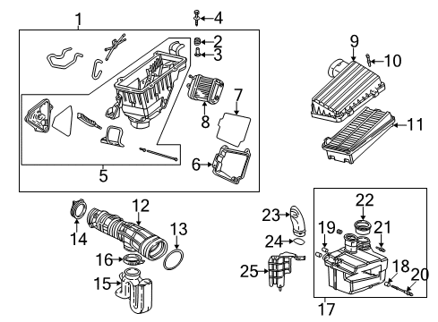 1999 Acura TL Filters Tube B, Air In. Diagram for 17243-P8E-A01