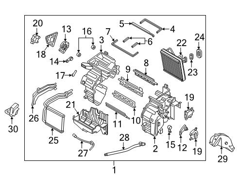 2020 Hyundai Veloster A/C & Heater Control Units Lever-Temperature Door Diagram for 97158-D1000