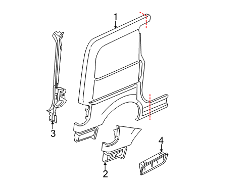 2021 Nissan NV200 Side Panel & Components Mud Guard Set-Rear, Right Diagram for 78812-3LM0C