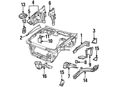 1993 Buick Skylark Structural Components & Rails Tray Asm-Battery Diagram for 22587001