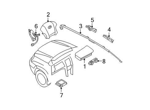 2007 Hyundai Tucson Air Bag Components Bracket-Assist Handle Mounting Front, RH Diagram for 85332-2E000