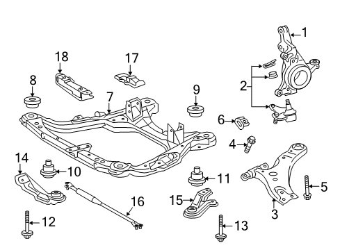 2013 Lexus RX450h Front Suspension Components, Lower Control Arm, Stabilizer Bar Plate Sub-Assembly, FRAM Diagram for 51036-0E011