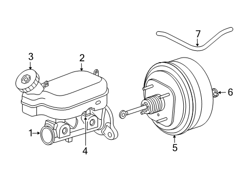 2004 Chrysler Pacifica Dash Panel Components Booster-Power Brake Diagram for 4683844AC