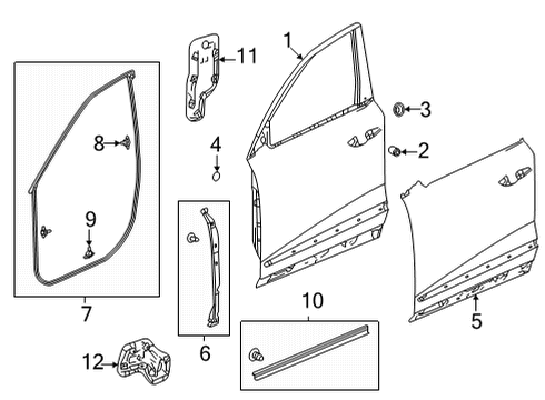 2022 Acura MDX Door & Components CLIP, SIDE SILL ¸ Diagram for 91563-TJB-A01