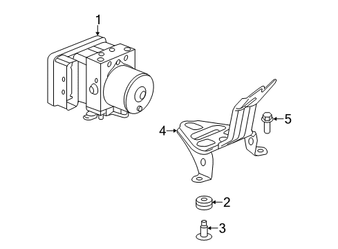 2011 Honda Odyssey Anti-Lock Brakes Bracket, Modulator Diagram for 57115-TK8-A00