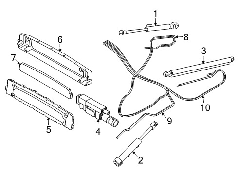 2010 BMW 650i Convertible Top Set Of Cables, Folding Top Left Diagram for 54347154635