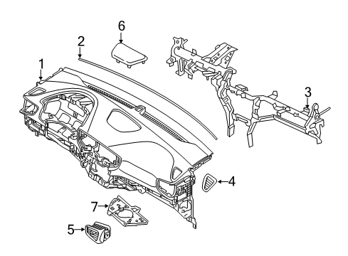 2021 Hyundai Ioniq Instrument Panel Nozzle Assembly-Side Defroster, RH Diagram for 97393-G2000-T9Y