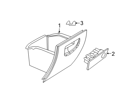 2016 Jeep Wrangler Glove Box Glove Box-Instrument Panel Diagram for 1PJ291T9AB