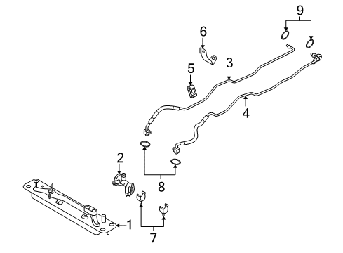 2008 BMW X5 Trans Oil Cooler Transmission Oil Cooler Heat Exchanger Diagram for 17217553389