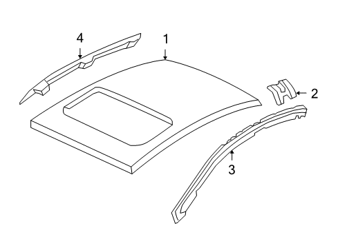 2006 Honda Civic Roof & Components Rail, R. Roof Side Diagram for 64210-SNA-A00ZZ