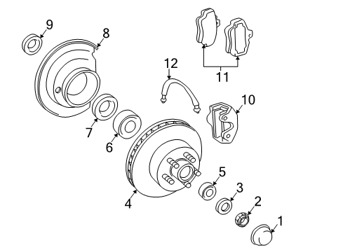 1998 GMC Savana 1500 Front Brakes Front Pads Diagram for 89026844