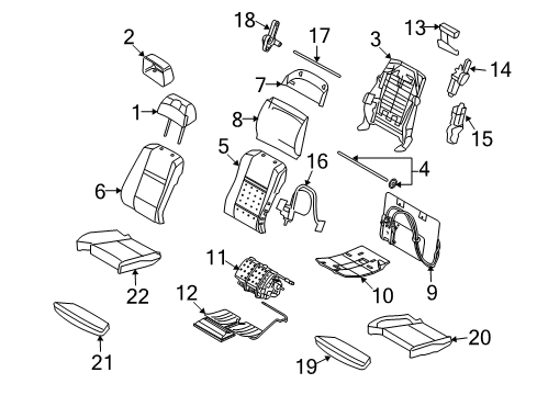 2011 BMW X6 Front Seat Components Seat Upholstery, Leather Diagram for 52107250748