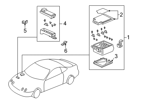 1994 Acura Integra Electrical Components Box Assembly, Main Fuse Diagram for 38250-ST7-A01