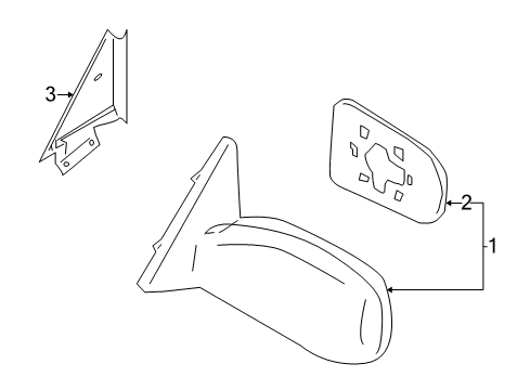 2000 Nissan Sentra Outside Mirrors Mirror-Door LH Diagram for 96302-5M000