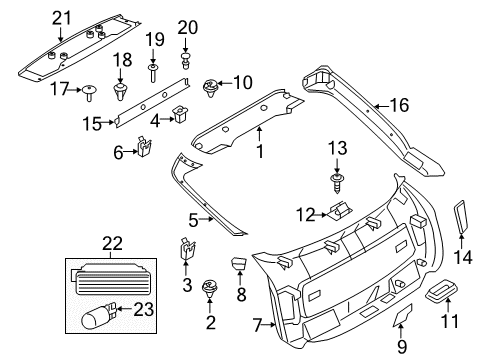 2016 BMW X6 Interior Trim - Lift Gate Cage Nut Diagram for 07147202370