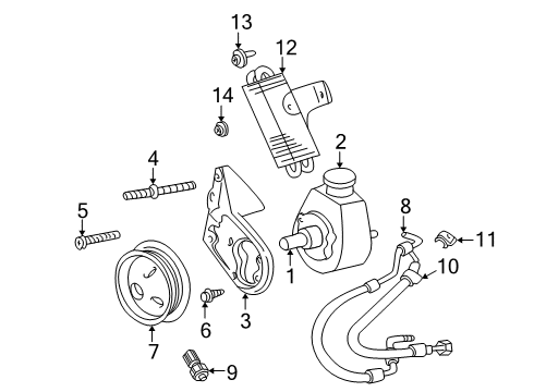 2001 Dodge Durango P/S Pump & Hoses, Steering Gear & Linkage Line-Power Steering Return Diagram for 52106735AF