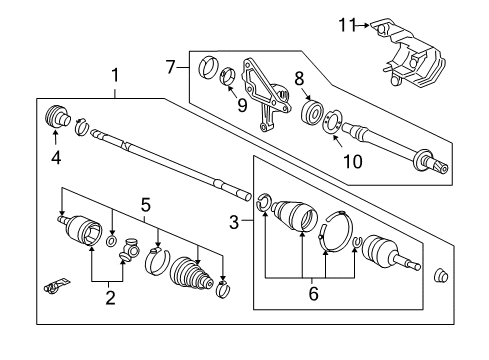 2006 Acura TL Drive Axles - Front Driveshaft Assembly, Passenger Side Diagram for 44305-SEP-A02