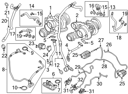 2013 BMW X6 Turbocharger Gasket Ring Diagram for 07119963072